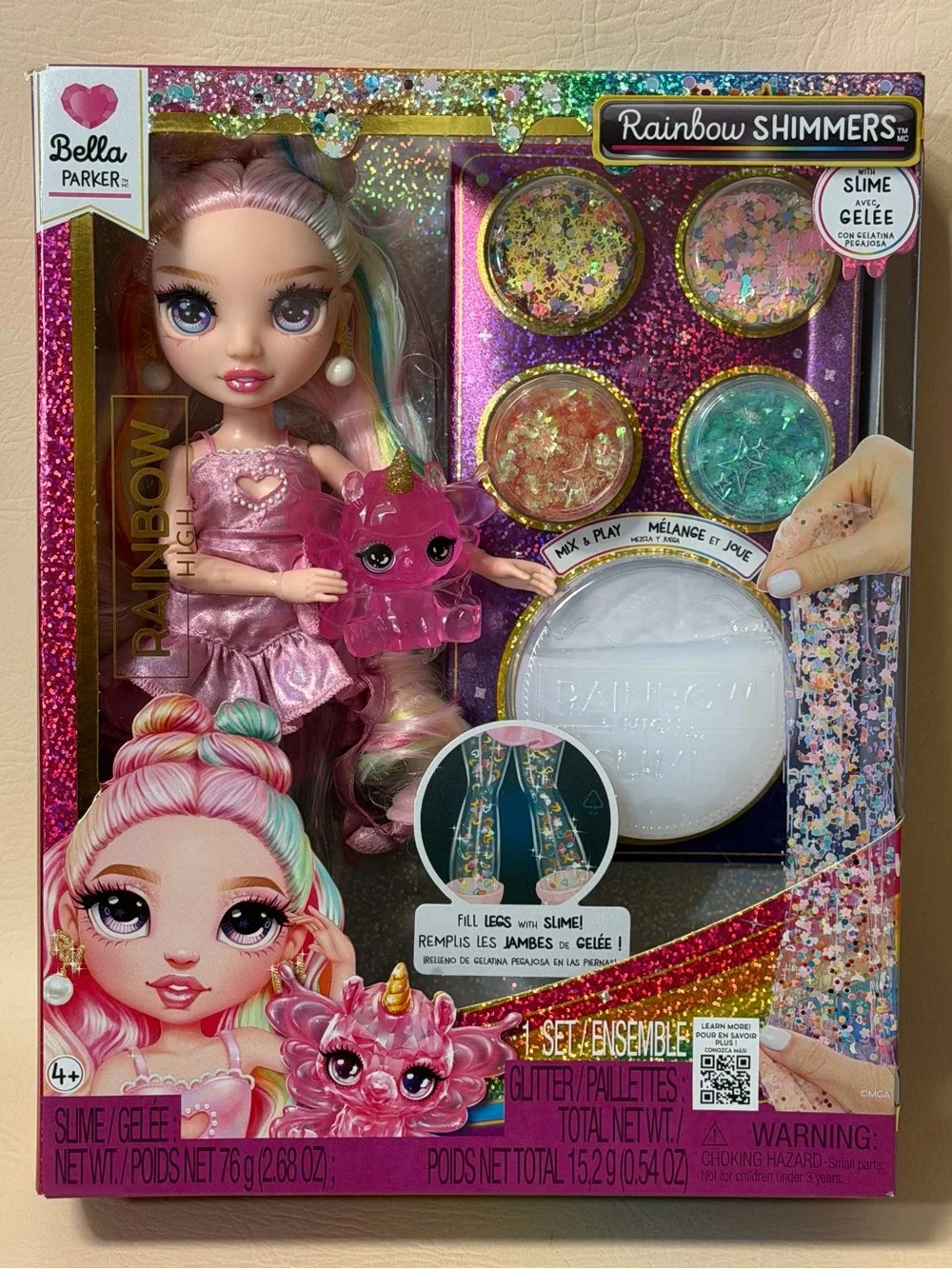 Rainbow High Rainbow Shimmers with Slime - Bella, Pink 11